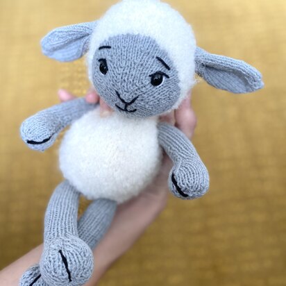 Pattern: knitted sheep, knitted lamb, toy amigrumi, soft toy, lamb plush toy