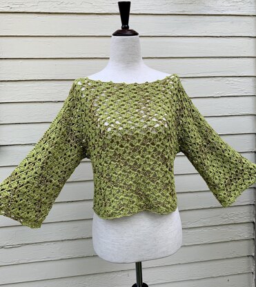 Crochet BELL Long SLEEVE Top PATTERN Pdf Crop Sweater Digital Easy