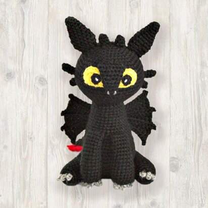 Toothless Night Fury Black Dragon Crochet Pattern