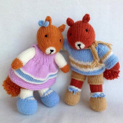 Heather and Bracken - squirrel dolls