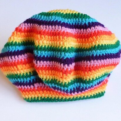 Crochet Baby Beret Beanie Hat Rainbow Beret