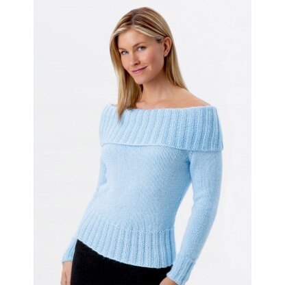 Off Shoulder Sweaters in Bernat Satin Knitting Patterns LoveCrafts