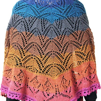 Butterfly in the Sunset Shawl