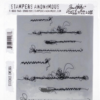 Stampers Anonymous Tim Holtz Cling Stamps 7"X8.5" - Stitches