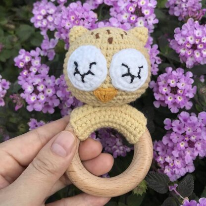 Crochet Patterns Owl,Crochet Rattle,Crochet Baby Toys, Crochet Animals Pattern,Crochet Pattern Cute,Baby Rattle Patterns