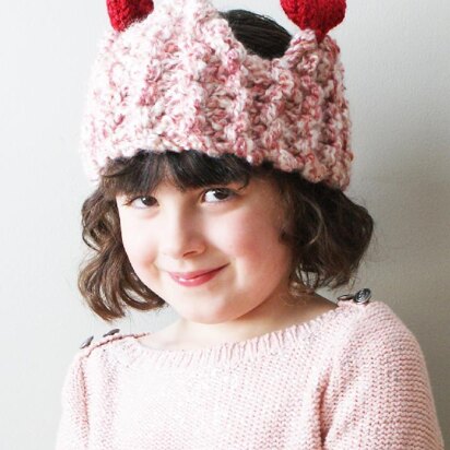 Chunky Heart Crown Earwarmer (hat023)