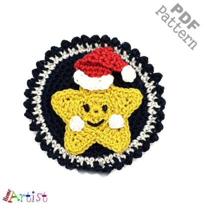 Star buttom crochet applique