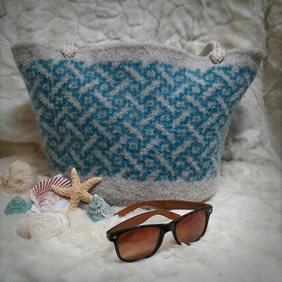 Sand and Sea Felted Tote