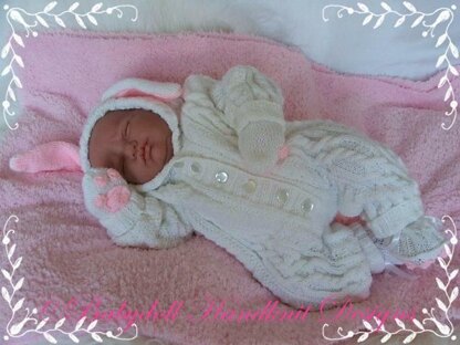 Bunny/Teddy All-in-one 17-24” doll/newborn/0-3m baby