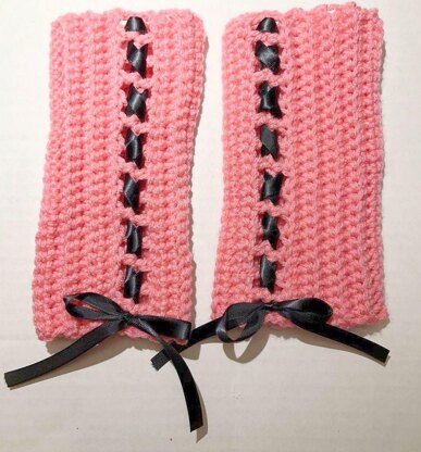 Ribbon Fingerless Gloves