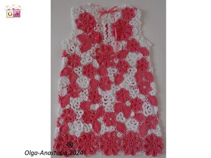 Crochet lace dress for girls