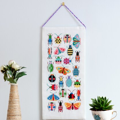 Anchor Essentials: Maggie Magoo Bugs & Moths Wall Hanging Cross Stitch Kit