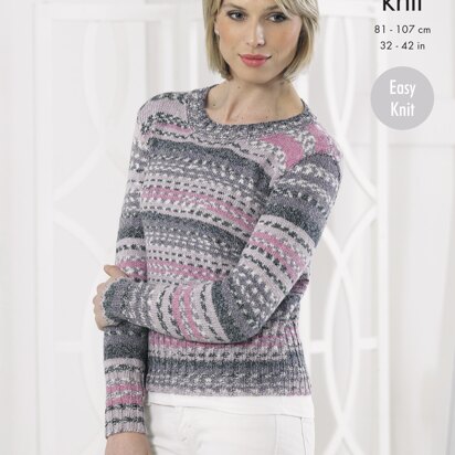 Sweater & Slipover in King Cole Drifter DK - 4252 - Downloadable PDF