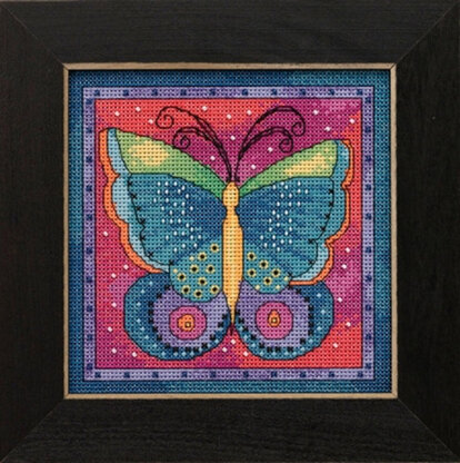 Mill Hill Flying Colors - Butterfly Fuschia - 5.75in x 5.75in
