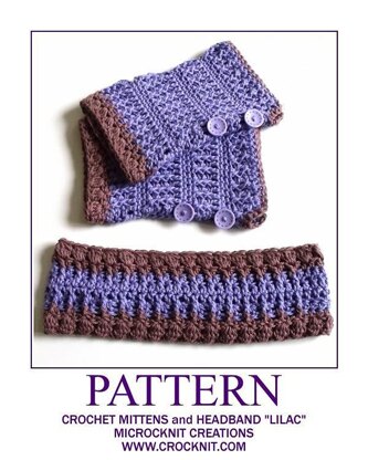 LILAC Mittens AND Headband