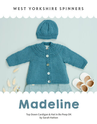 West Yorkshire Spinners Bo Peep DK -  Madeline Top Down Cardigan & Hat 