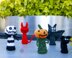 Halloween set decorations knitted flat