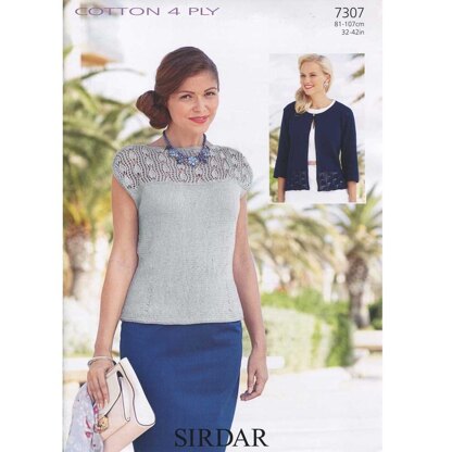 Top and Cardigan in Sirdar Cotton 4 Ply - 7307