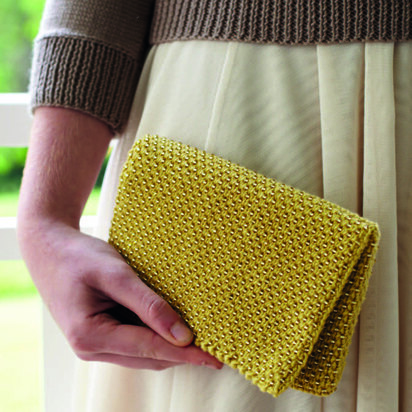 "Beaded Clutch" - Clutch Knitting Pattern For Women in Debbie Bliss Baby Cashmerino - CF12