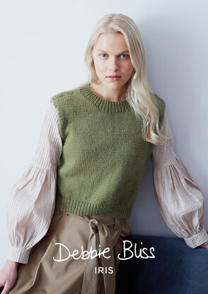 "Hazel Top" - Top Knitting Pattern For Women in Debbie Bliss Iris