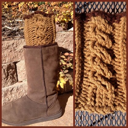 Simple Cabled Boot Toppers