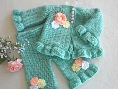 Knitting PATTERN Baby Girl Clothes Baby Cardigan Baby Pants