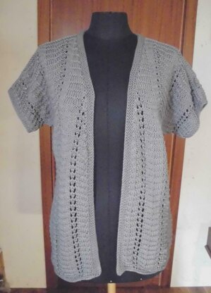 DELIA, cotton cardigan in lace pattern