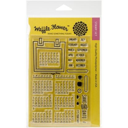 Waffle Flower Crafts Clear Stamps 4"X6" - Calendar