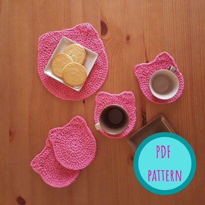 Cat Placemat and Coasters Set