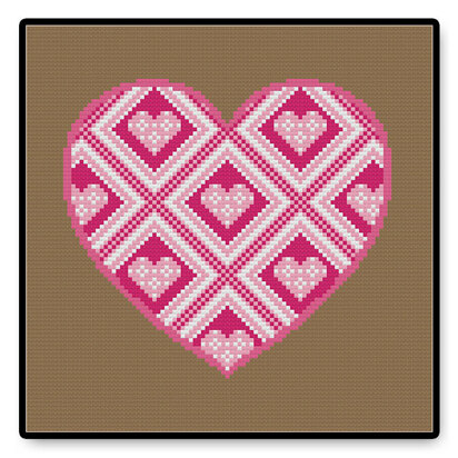 Pink Heart - PDF Cross Stitch Pattern