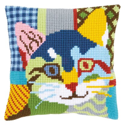 Vervaco Modern Cat Cushion Cross Stitch Kit - 40cm x 40cm