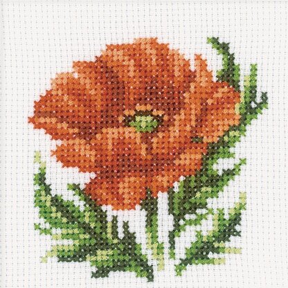 RTO Poppy Cross Stitch Kit - 10cm x 10cm