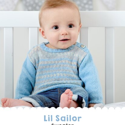 Lil Sailor Sweater in West Yorkshire Spinners Bo Peep 4 Ply - DBP0018 - Downloadable PDF