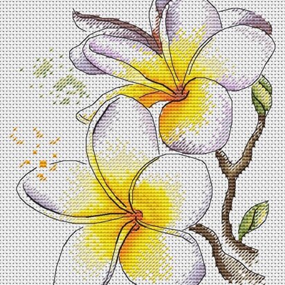 Plumeria Frangipani Cross Stitch PDF Pattern