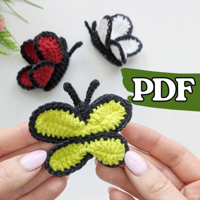 Butterfly crochet amigurumi pattern, easy crochet keychain pattern