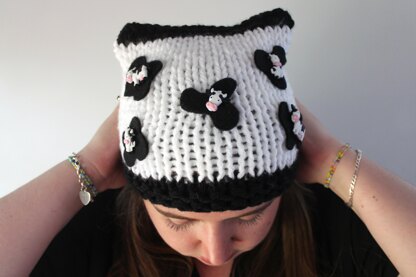 Knitted Cow Beanie