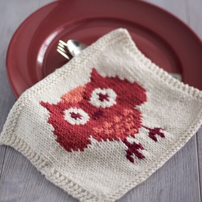 Owl Dishcloth in Lily Sugar 'n Cream Solids