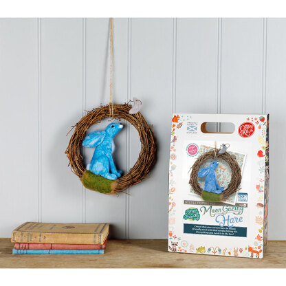 The Crafty Kit Company Moon Gazing Hare Vegan-Friendly Needle Felting Kit