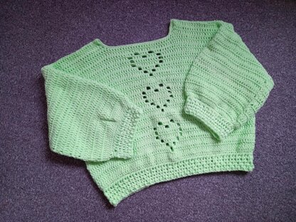 Crochet Easy Heart Sweater Pattern