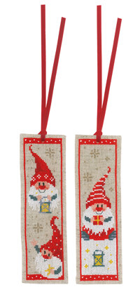 Vervaco Chistmas Gnomes 2pk Bookmark Cross Stitch Kit