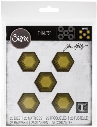 Sizzix Thinlits Dies By Tim Holtz - Stacked Tiles, Hexagons