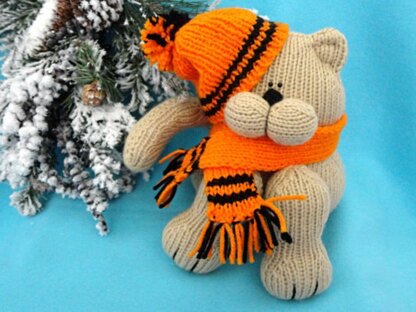 Knit Pattern Cat Animal Patterns Children Toy