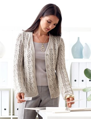 Lace and Cable Cardigan in Patons Silk Bamboo