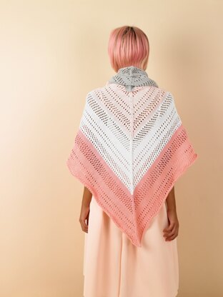 Lollipop Lace Shawl - Free Knitting Pattern For Women in Paintbox Yarns Cotton DK