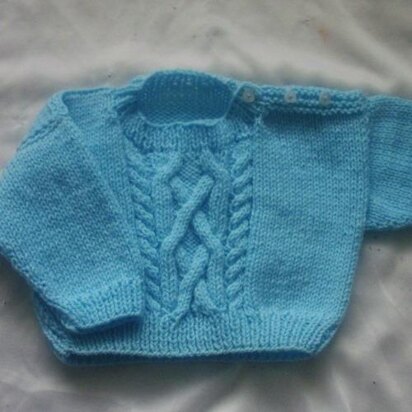 Michael cable-front baby and toddler sweater - knitting pattern