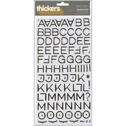 American Crafts Thickers Hardcover Alphabet Chipboard Gold Foil (191 Piece)