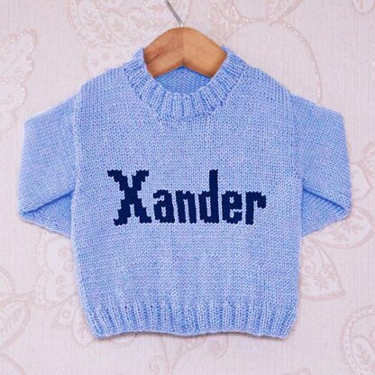 Intarsia - Xander Moniker Chart - Childrens Sweater