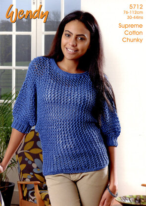 Wendy Supreme Cotton Chunky Batwing Sweater Pattern