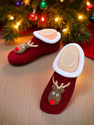 Reindeer Christmas Slippers