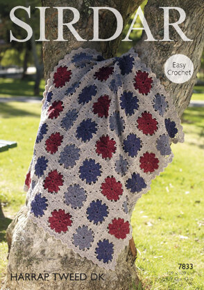 Throw in Sirdar Harrap Tweed DK - 7833- Downloadable PDF